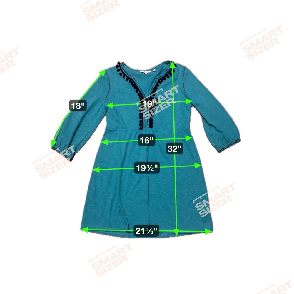 Boden Teal Cotton Pom Trim Dress – Size 8R - Picture 7 of 8